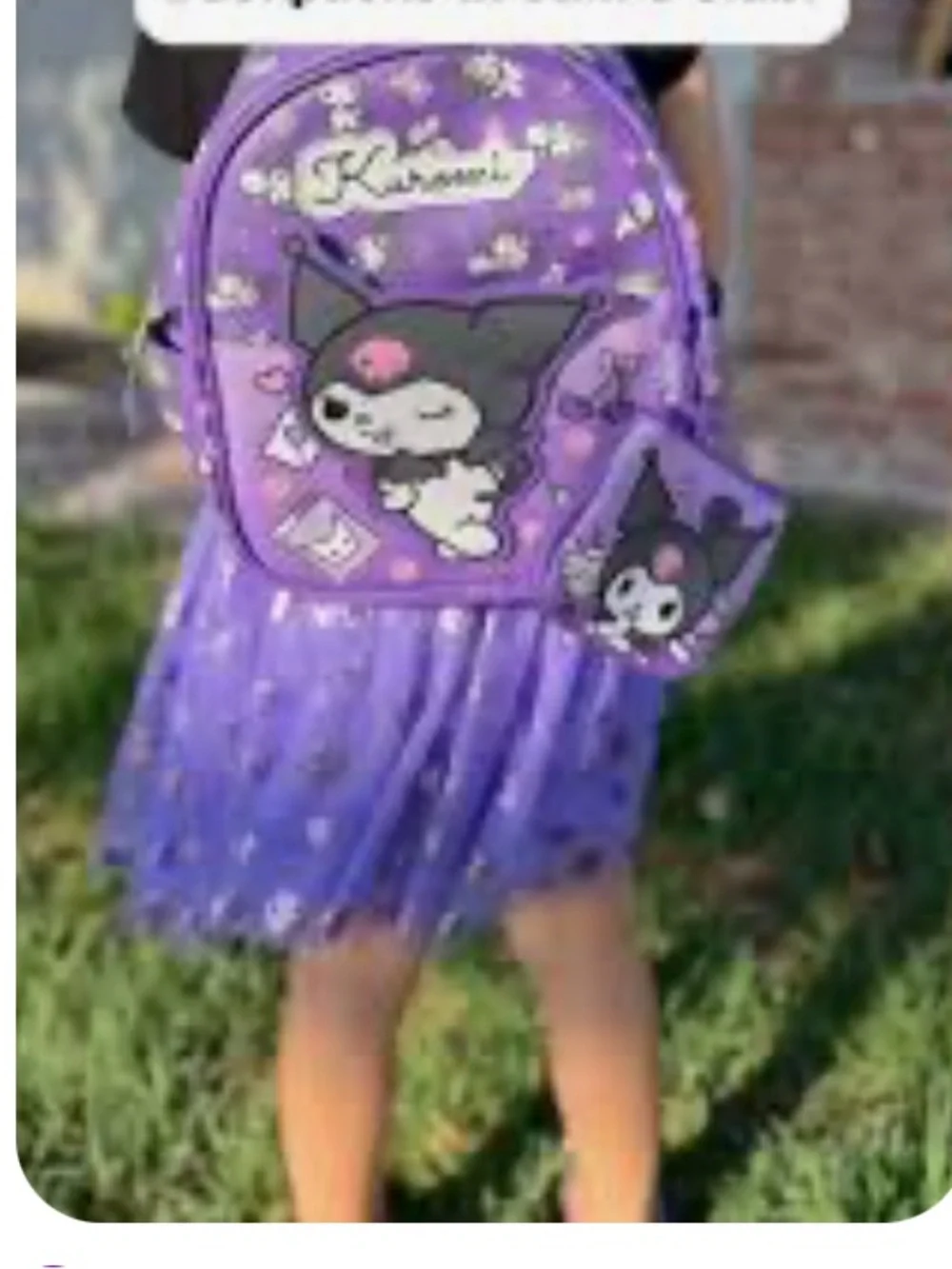 NWT! Sanrio Kuromi Purple Kids Mini Backpack with Coin Purse
